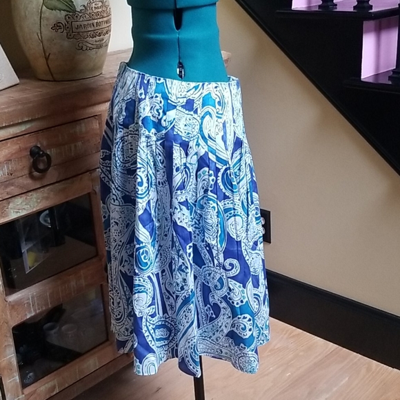 Ralph Lauren Paisley A - Line Skirt - SZ 8 - Picture 4 of 5